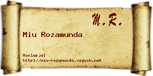 Miu Rozamunda névjegykártya